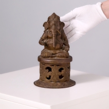 פסל ברונזה בדמות האל גנש 'Ganesha', עבודה הודית בעבודת יציקה מסורתית