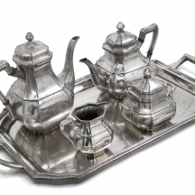 סט כלי כסף גרמני מרשים לקפה ותה, עשוי כסף 'סטרלינג' (925) חתום