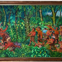 מריו גונזלס צ'אוואג'י (Mario Gonzalez Chavajay) - ציור גדול שמן על בד, חתום