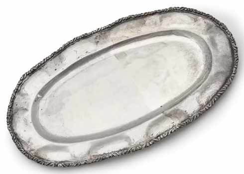 מגש כסף מקסיקני אובאלי עשוי כסף 'סטרלינג'