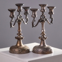 זוג פמוטי כסף כבדים במיוחד (כבדים מאד!) עשויים כסף סטרלינג (925), חתומים