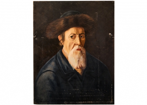 יעקוב ווסובר (Jacob Vassover)  - 'דתי מזוקן' שמן על בד, חתום