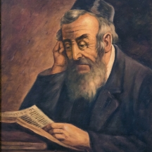 יעקוב ווסובר (Jacob Vassover) - 'דתי קורא' שמן על בד, חתום