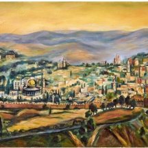 'נוף ירושלים', שמן על בד לא חתום