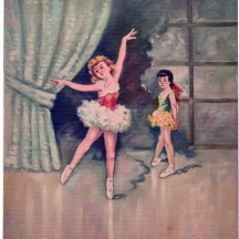 'שתי בלרינות', שמן על בד לא חתום