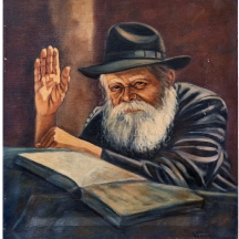 יעקוב ווסובר (Jacob Vassover)  - 'לומד גמרא', שמן על בד חתום