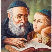 יעקוב ווסובר (Jacob Vassover)  - 'ילד צעיר ורב', שמן על בד, חתום