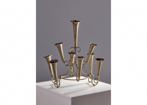 אפרנה 'Epergne' אנגלי עתיק, עשוי מתכת שאריות ציפוי כסף, חתום