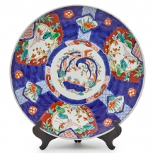 צלחת פורצלן יפנית 'אימרי' 'Imari', תקופת מייג'י עשויה בעבודת יד