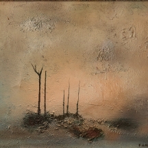 יוסף פרחי - 'נוף ביצה' שמן על בד, חתום