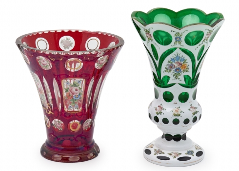 זוג אגרטלי בוהמיים עתיקים