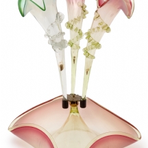 אפרגנה 'Epergne' ויקטוריאני עתיק מזכוכית וזלין ורודה - אנגליה, סוף המאה ה-19