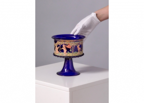 גביע זכוכית איטלקי עתיק לחתונה על פי 'גביע ברווייר'