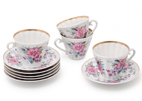 סט תה איכותי עשוי פורצלן תוצרת 'לומונוסוב' 'LFZ'