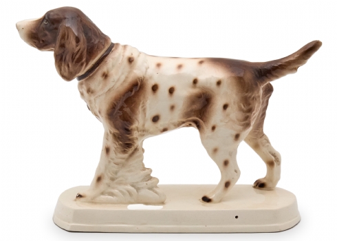 פסל פורצלן של כלב ספנייל פורצלן - 'Sitzendorf' גרמניה, חתום