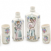 סט קרמיקה רוסי מצויר ביד 'Донские мотивы'  שנות ה־60