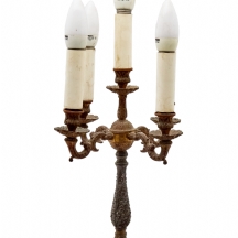 מנורת שולחן קנדלברה וינטאג’ מרשימה, בעלת חמש זרועות בסגנון קלאסי