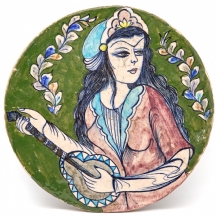 מעמד פרסי מסוג 'סוזי העצלה' 'Lazy Suzy' משטח עליון עשוי מדליון קרמיקה פרסית