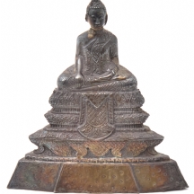 פסל כסף שולחני קמבודי עתיק עשוי בעבודת 'רפוסה' 'Repousse'