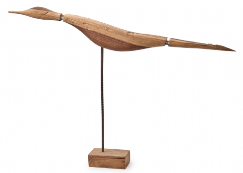 'בוצית' - פסל עשוי עץ ומוט ברזל, לא חתום, נושא רק את שם היצירה