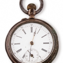 שעון כיס גרמני עשוי כסף '800', חתום, לא נבדק מצב עבודה, מצב בהתאם לגיל