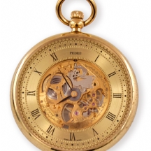 שעון כיס עשוי מתכת מצופה זהב, מתוצרת 'Pedre' הונג קונג
