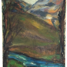 מליטה שיפר (1900-1991) 'נוף הררי' - גואש על קרטון חתום