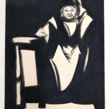 אברהם גולדברג (1906-1980) 'אישה מבוגרת' גואש על נייר, חתום