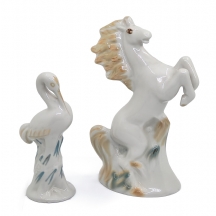 זוג פסלי פורצלן תוצרת 'Polonsky Art Ceramics' ברית המועצות, חתום