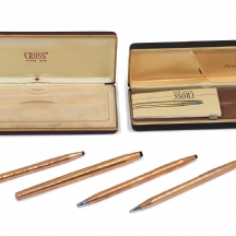 סט כלי כתיבה וינטג’ מצופה זהב 14K  תוצרת 'Cross'