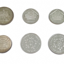 שישה מטבעות כסף  ישראל וצרפת