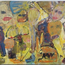 רותי גורן (Ruthi Goren) 'נודיסטים' - ציור גדול, שמן על בד, לא חתום, לא ממוסגר