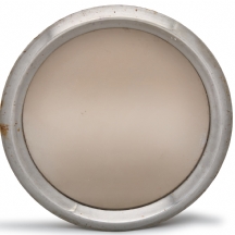 אשנב ימי תעשייתי גדול (Porthole) חתום Glassfer, במסגרת מתכת וזכוכית עבה