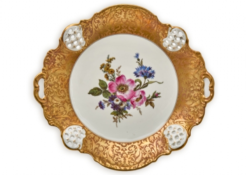 קערת פורצלן Rosenthal מדגם Moliere עם עיטורי זהב, חתום