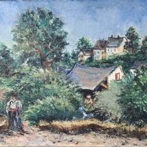 איזק פאייס (Isaac Pailes, 1895-1978 קייב אוקריינה) 'דמויות בסבך ירוק'