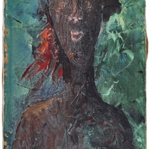 ברוך צפורי (בנדט פוגל) (1920-1987) - 'אישה שחורה בערום' - שמן על בד, חתום
