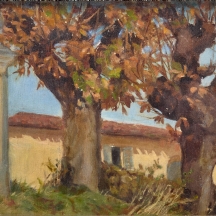Nuzzi Chierego Ivancich (צייר איטלקי 1905-2001) - 'בית מאחורי העצים'