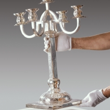 קנדלברה אוסטרו הונגרית עתיקה וגדולה מאד עשויה כסף '800' חתומה