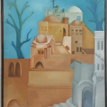 נוף יפואי - שמן על בד חתום גאולה ז. מתוארך 1970