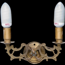זוג מנורות קיר דו קני, עשויות פליז