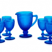 סט 8 גביעי מים וקנקן מסדרת Bicos Azul, תוצרת Vista Alegre, פורטוגל