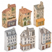 6 בתים מינאטוריים מסדרת Paris Royal Saint-Honoré מאת J. Carlton, חתומים