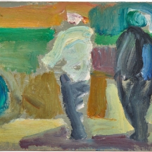 משה רוזנטליס (Moshe Rosenthalis), דמויות מהלכות, שמן על קרטון, חתום