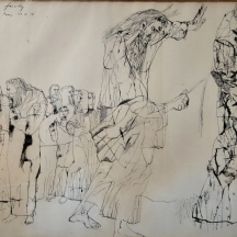לאיוס סלאי (Lagos Szalay צייר הונגרי 1909-1995) - דיו על נייר, חתום ומתוארך 1973