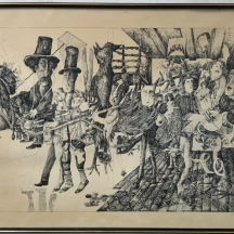 משולם, דוד David Meshulam 'מצעד הגרוטסקה'  ליטוגרפיה גדולה, חתומה בעיפרון 71/80