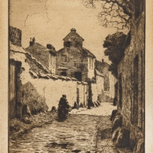 אדריאן למטר (צרפתי, Adrien Lemaitre, 1863-1944) - 'אישה זקנה בשביל' - תצריב עתיק