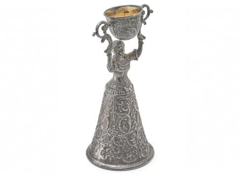 גביע נישואין (Wager Cup) בסגנון עתיק עשוי מתכת מוכספת