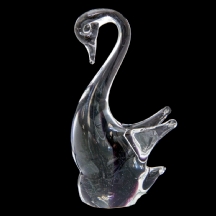 קישוט שולחני עשוי זכוכית מורנו בדמות ברווז