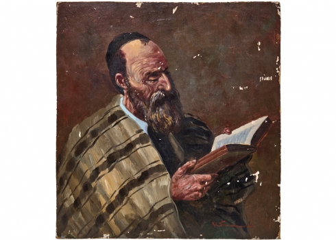 קונסטנטין שבצ'נקו (Konstantin Szewczenko, פולין, 1915-1991) 'יהודי לומד תורה'