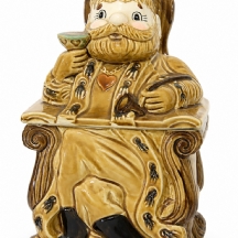 צנצנת קרמיקה וינטא'ג לעוגיות בדמות OLD KING COLE תוצרת יפן